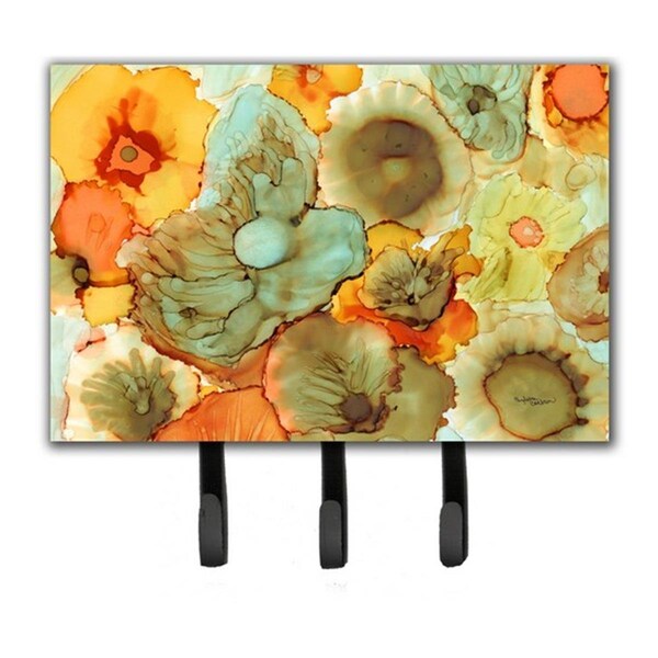 Jensendistributionservices Abstract Flowers Teal & Orange Leash or Key Holder MI1715842 - main